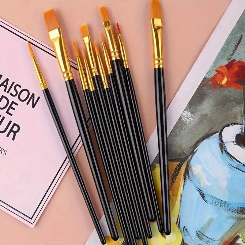 10pcs Paint Brush Kit for Acrylic oil Painting and Watercolor