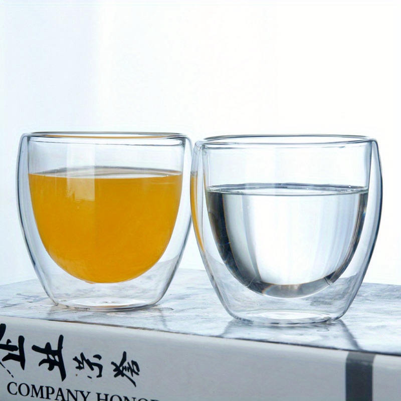 Double Wall Espresso Insulated Glass Cups Set Of 4 80ml Coffee Mug Tea  Glasses