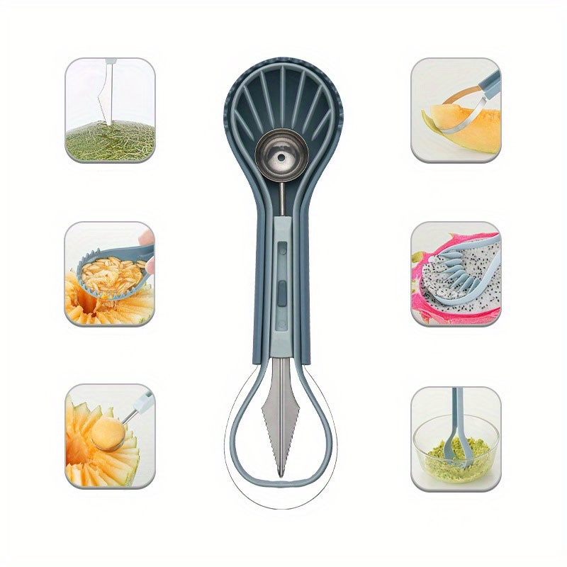 3 in 1 Stainless Steel Melon Baller Scoop Set Includes - Temu