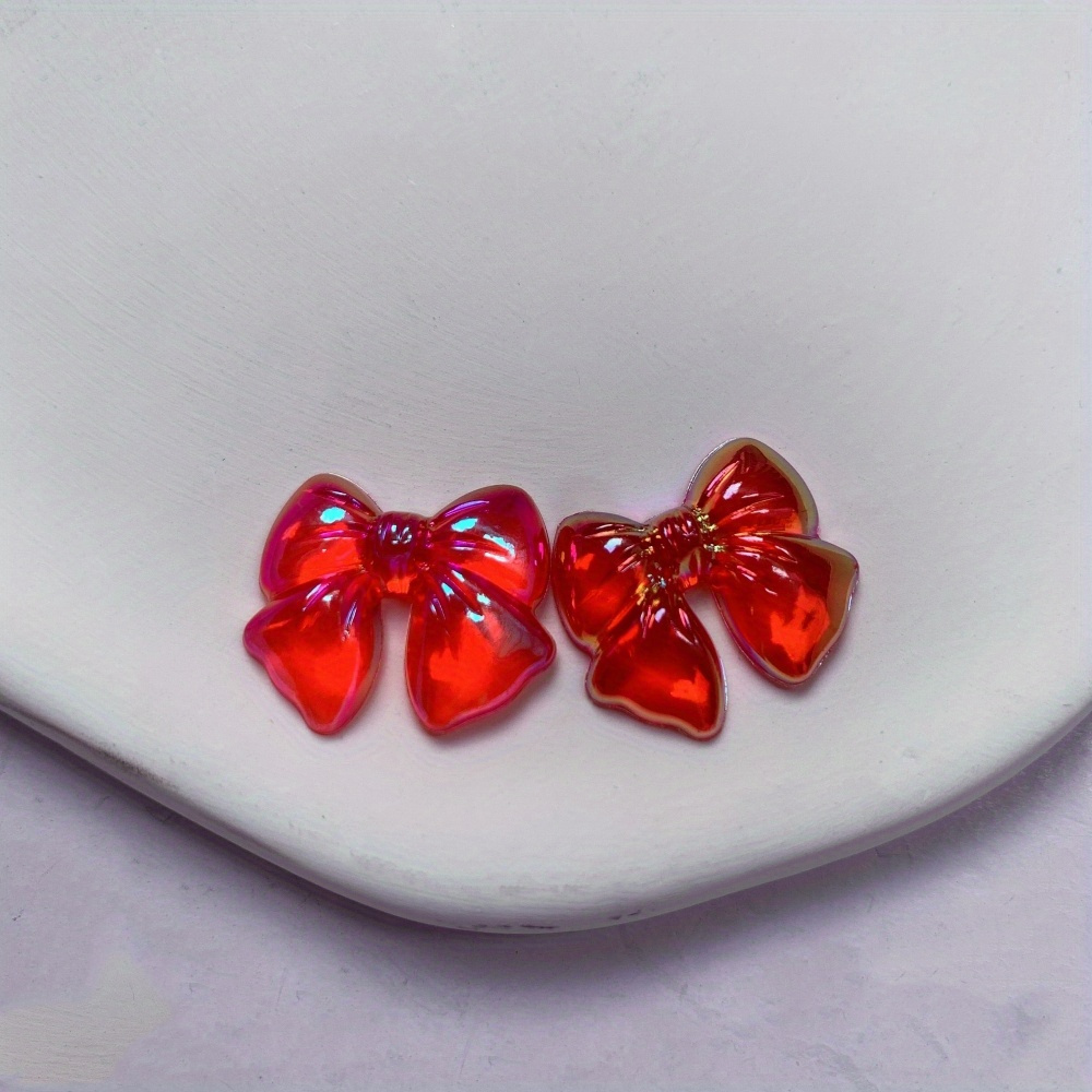 Beautiful Colorful Small Beaded Bow Resin Hallow Bow - Temu