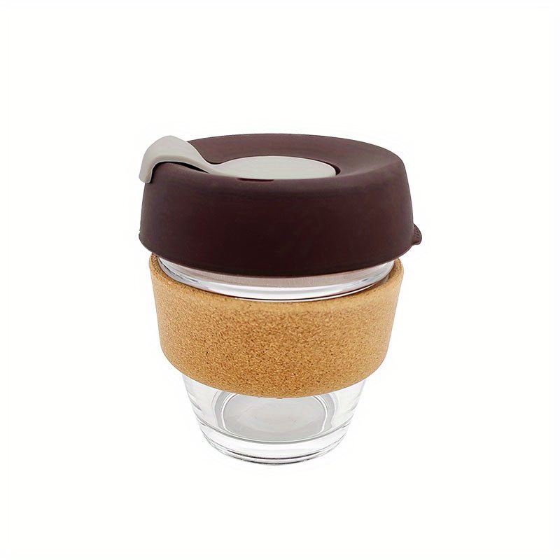 Coffee Glass Mug with Silicone Sleeve & Lid (340ml)