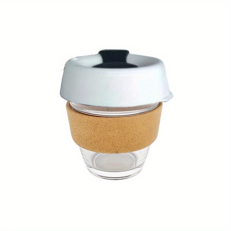 Coffee Glass Mug with Silicone Sleeve & Lid (340ml)