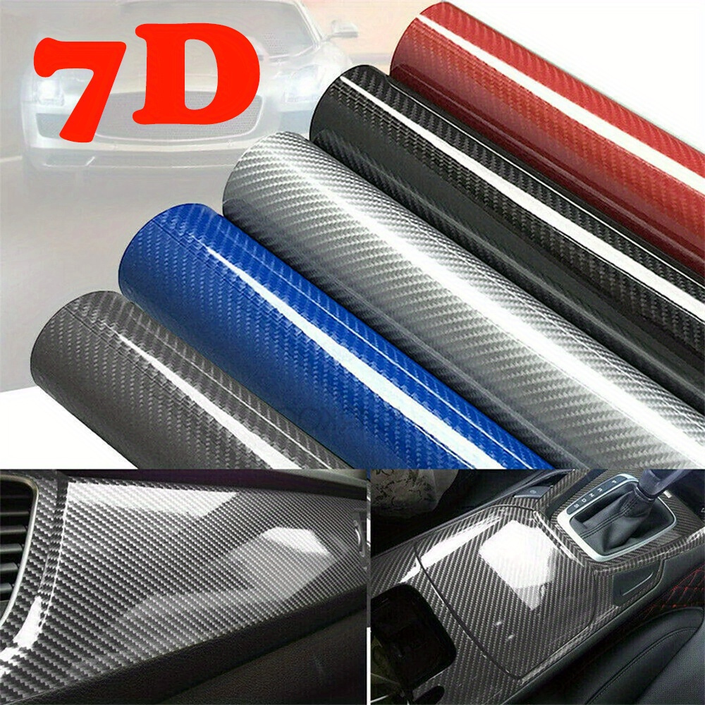 

1pc 30*152cm/11.81*59.84in 7d Car Sticker, Glossy Carbon Fiber Vinyl Film To Protect Your More Cool Car Wrap Sticker, Diy Paste