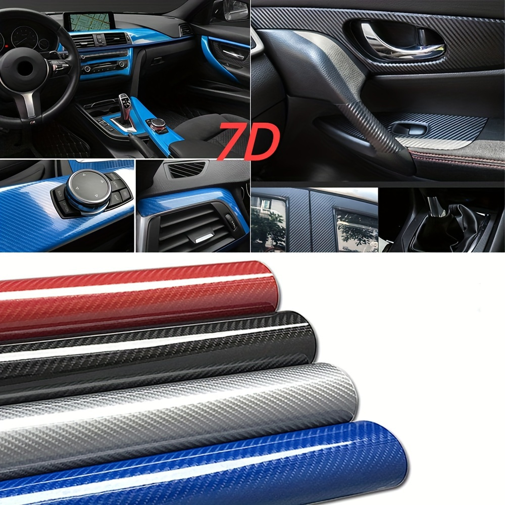 9D Car Stickers Carbon Fiber Vinyl Wrap Film Glossy 7D Carbon Self Adhesive Stickers for Auto Console Motorcycle Computer Access