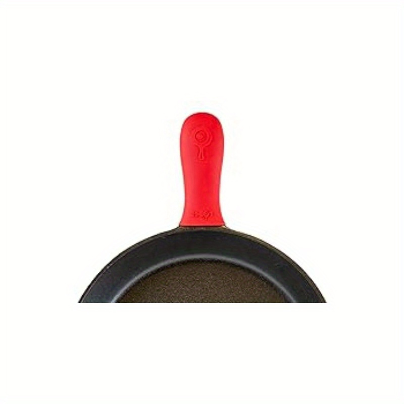 Lodge Cast Iron Skillet with Red Mini Silicone Hot Handle Holder, 8-inch