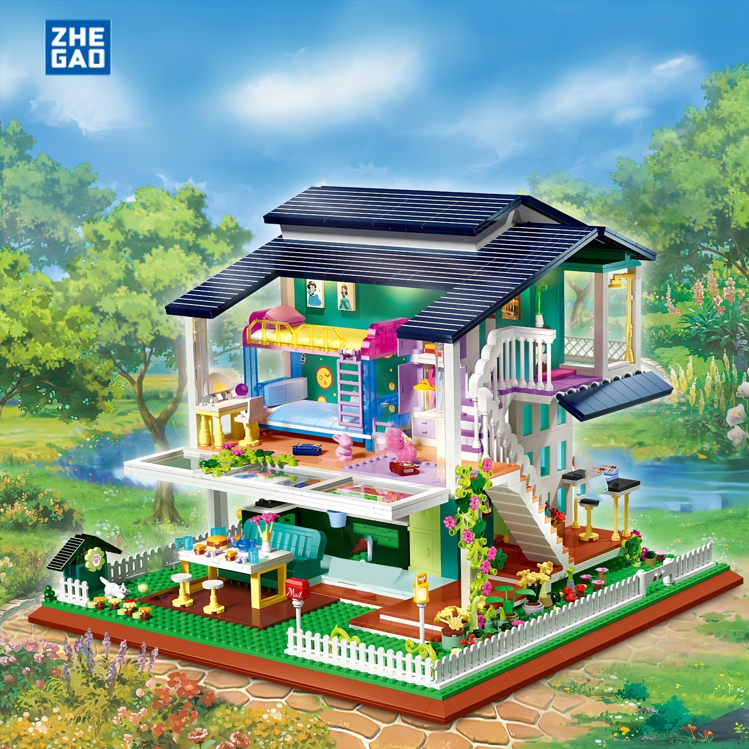 Fishing Village Hut Building Block Diy Puzzle Microparticle - Temu