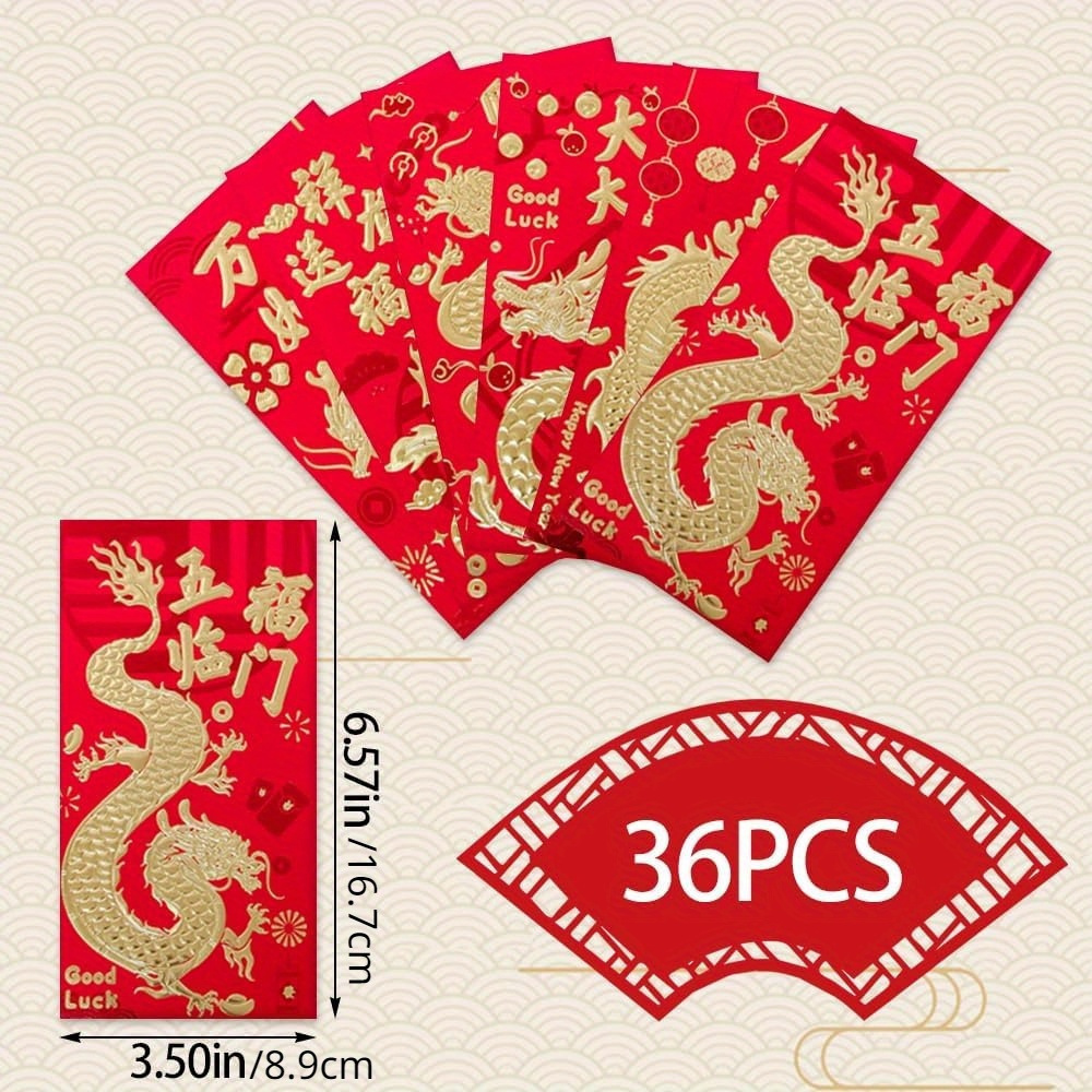  36PCS Chinese Red Envelopes 2023 Red Envelopes