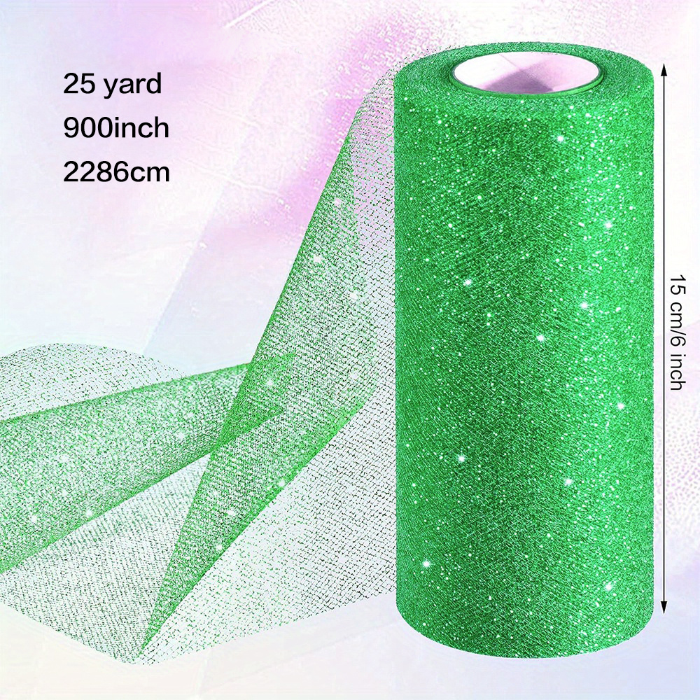 6 25 yard Glitter Tulle Roll Spool Wedding Party Gift Wrap Fabric Craft  Decor