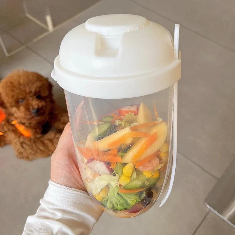 1L Portable Salad Cup with Fork Breakfast Salad Bowl School