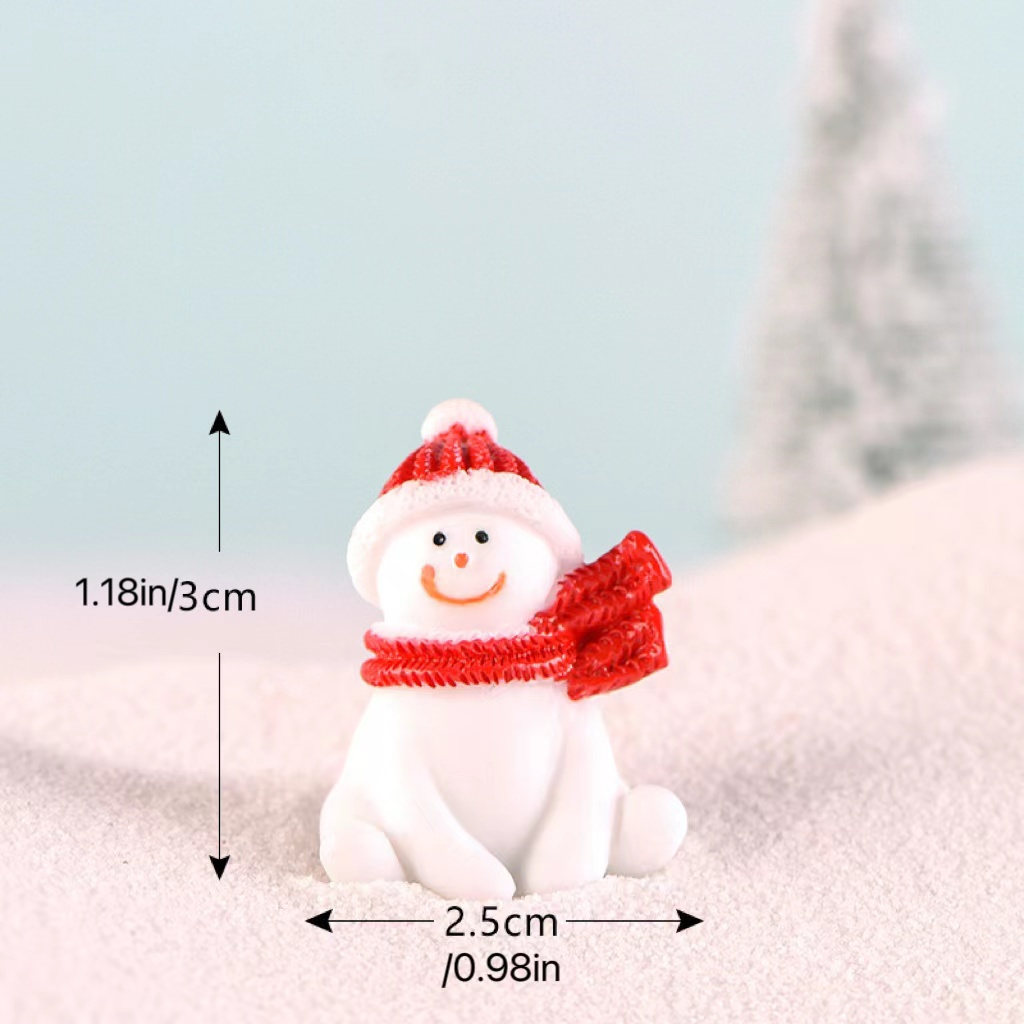 5 Pcs Resin Fish Tank Christmas Decoration Mini Snowman Figurines  Accessories