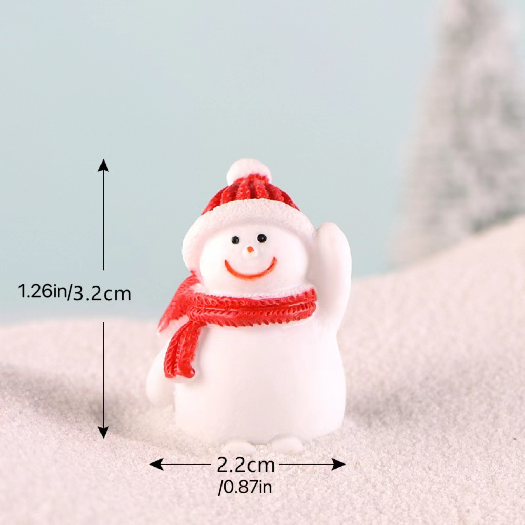 5 Pcs Resin Fish Tank Christmas Decoration Mini Snowman Figurines  Accessories