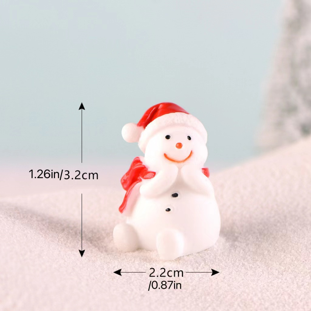 5 Pcs Resin Fish Tank Christmas Decoration Mini Snowman Figurines  Accessories