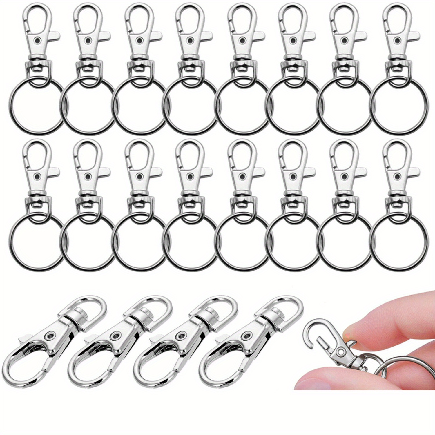 Swivel Snap Hooks With Key Rings Stainless Steel Key Chain - Temu