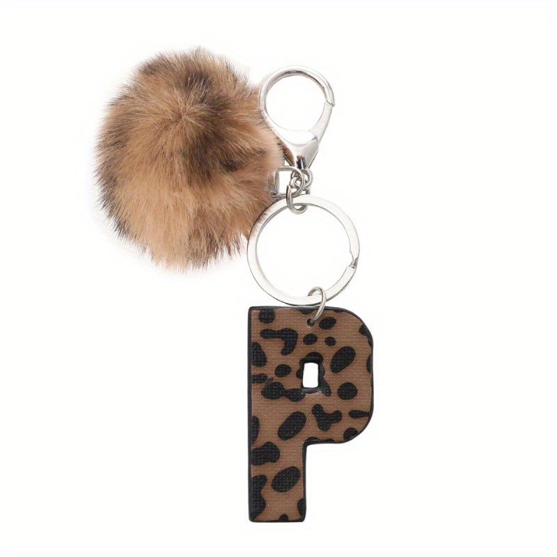 Animal Print Initial Keychains/Bag Charms A