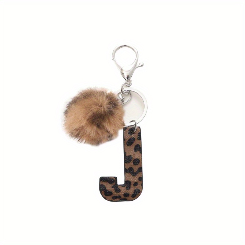 Cow Print Letter Keychain for Women and Girls