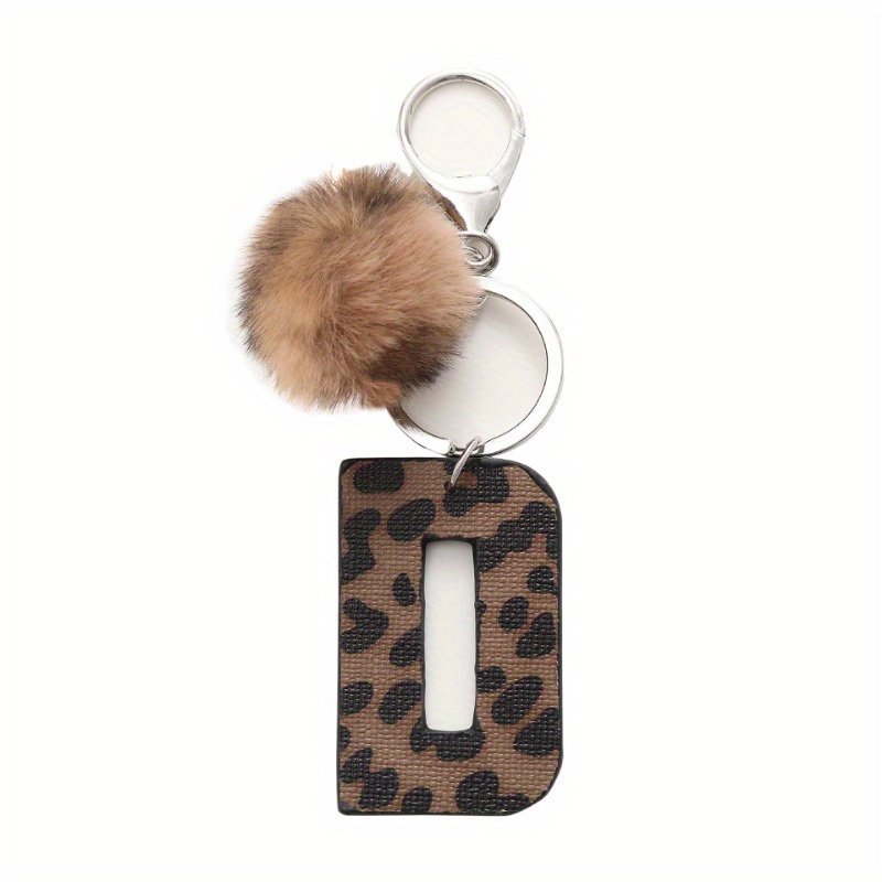 Cow Print Letter Keychain for Women and Girls