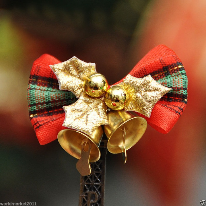 Decorative Christmas Red Bows With Bells Christmas Tree Bow - Temu