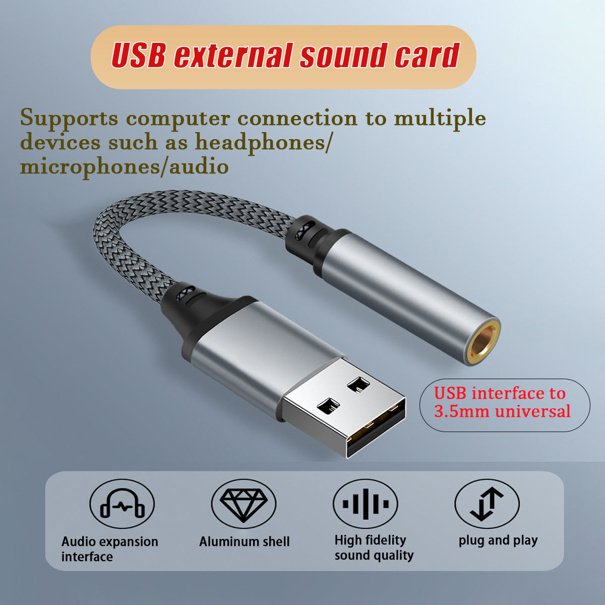 Vention – carte son externe USB vers 3.5mm, adaptateur Audio USB vers  écouteurs, Microphone, pour Macbook, ordinateur portable, PS4