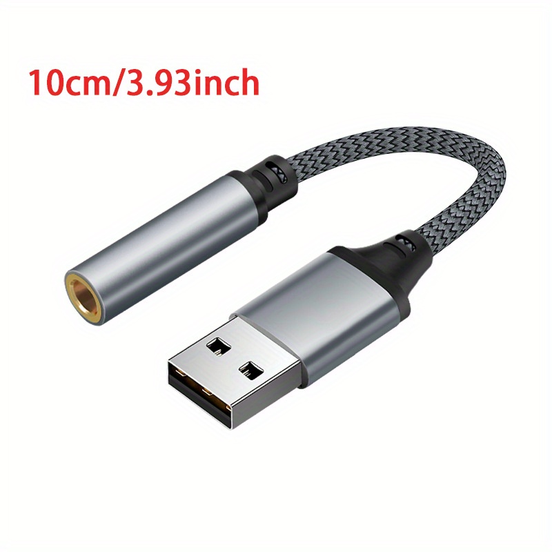 Usb Audio Adapter Usb External Sound Card Usb To Jack Audio - Temu