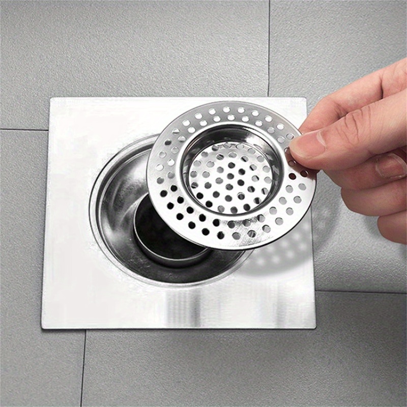 1pc Stainless Steel Bathtub Hair Catcher Stopper Shower Drain Hole Filter  With Handle Metal Sink Strainer Floor Drain For Kitchen