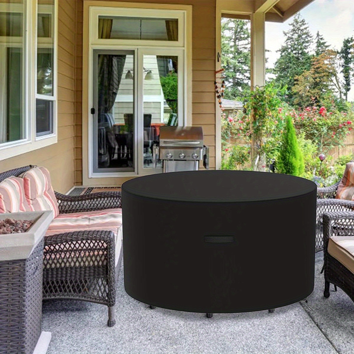 Housse De Table De Jardin Ronde Avec Sac De Rangement - Temu Belgium