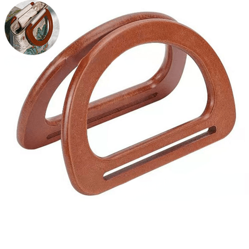 4pcs Wooden Purse Handles, Handbag Handles Purse Straps Replacement Bag  Handles with Wooden Beads,wood color 