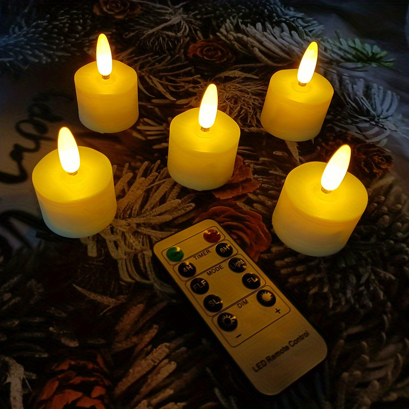 Jumelux - Bougies LED avec télécommande - Bougies chauffe-plat  rechargeables - Flamme