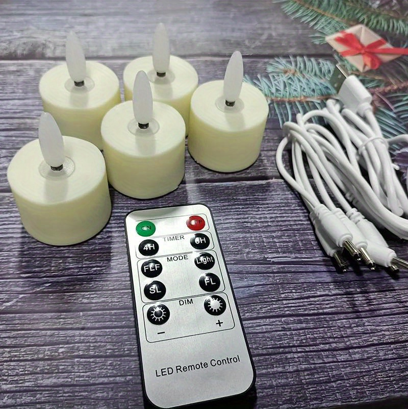 vidaXL Bougies électriques LED 5 pcs avec télécommande Blanc chaud