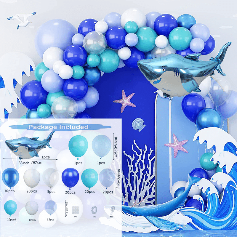 134pcs, Ocean Theme Balloon Garland Arch Kit, Underwater Theme Party Decor,  Birthday Decor, Anniversary Decor, Graduation Decor, Holiday Decor, Celebr