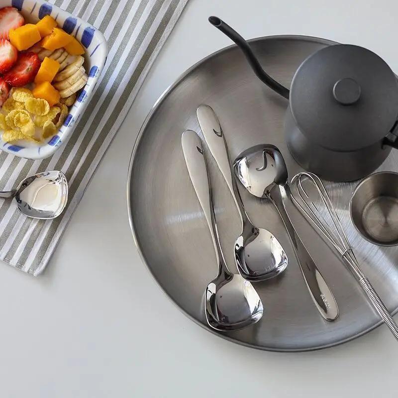 Stainless Steel Spoon Tableware Household Dining Small - Temu