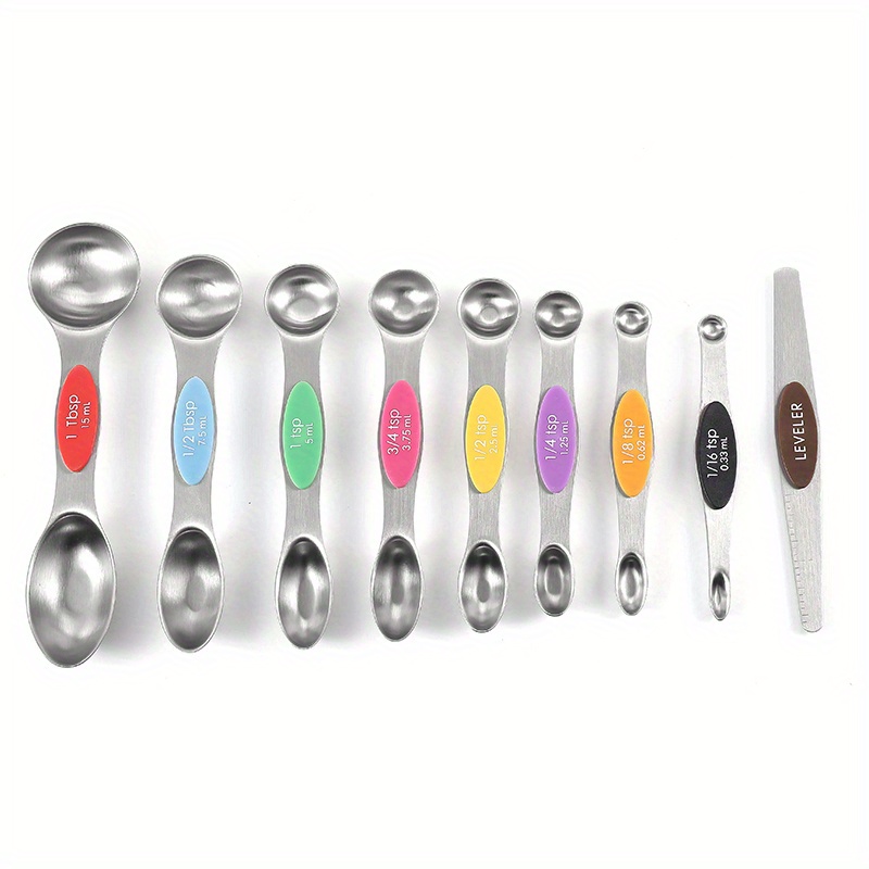 Stainless Steel Magnetic Measuring Spoons Teaspoon Cookware Set - Dual-head  Measuring Spoon For Liquid And Dry Ingredients - Fits In Spice Jars -  Measuring Accurately For Hotels,restaurant, Bulk Kitchenware&tableware -  Temu