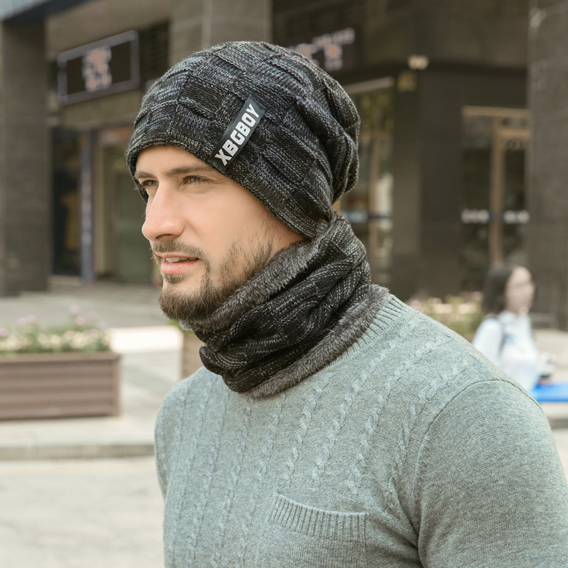 Winter Hat Neck Gaiter Set Velvet Thickened Beanie Hat Ear Protection