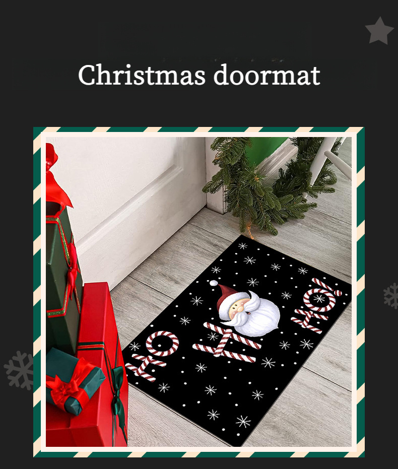 Non-Slip Christmas Rugs Christmas Mats 24 x 16 Inches Holiday Rugs Winter Welcome Doormats Floor Mat for Indoor Outdoor Xmas Rug Home Garden Welcome