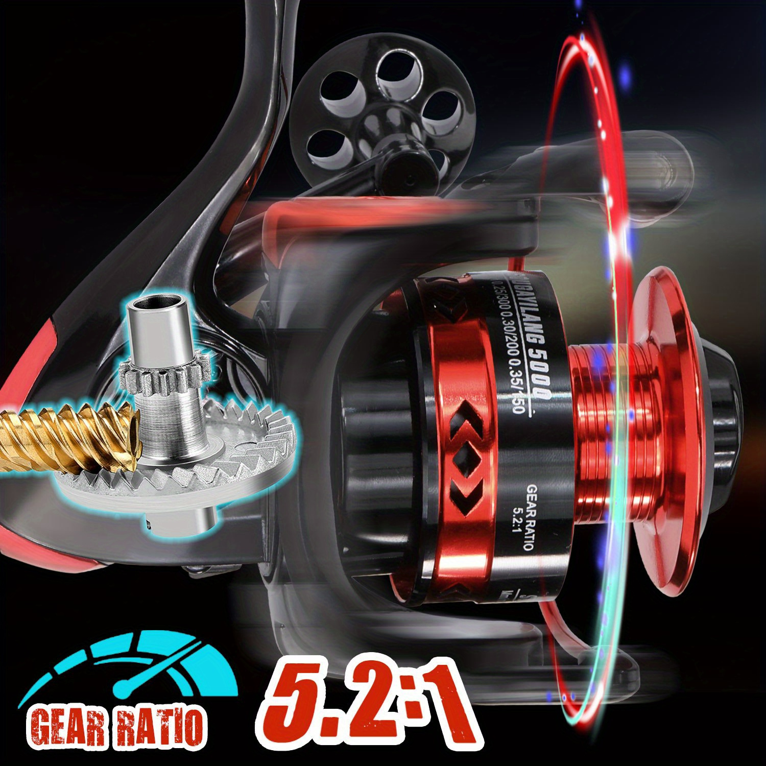 RCXY 13+1BB Spinning Reel with Free Spool Fishing Reel 5.1:1 5.5:1