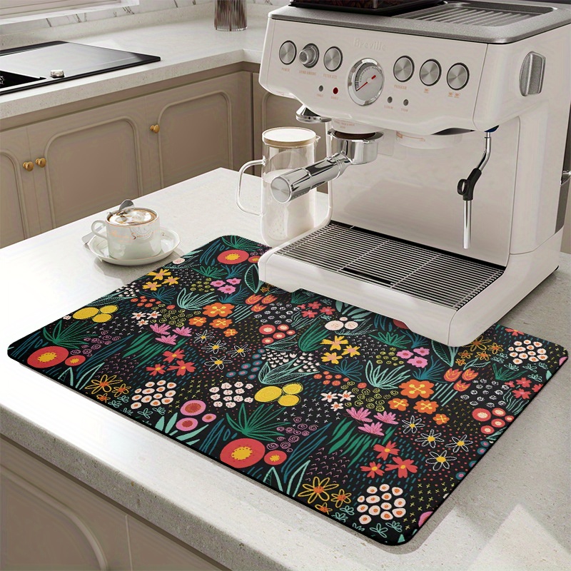 Abstract Marbled Silicone Absorbent Pad Kitchen Dish Washing Bar Mat
