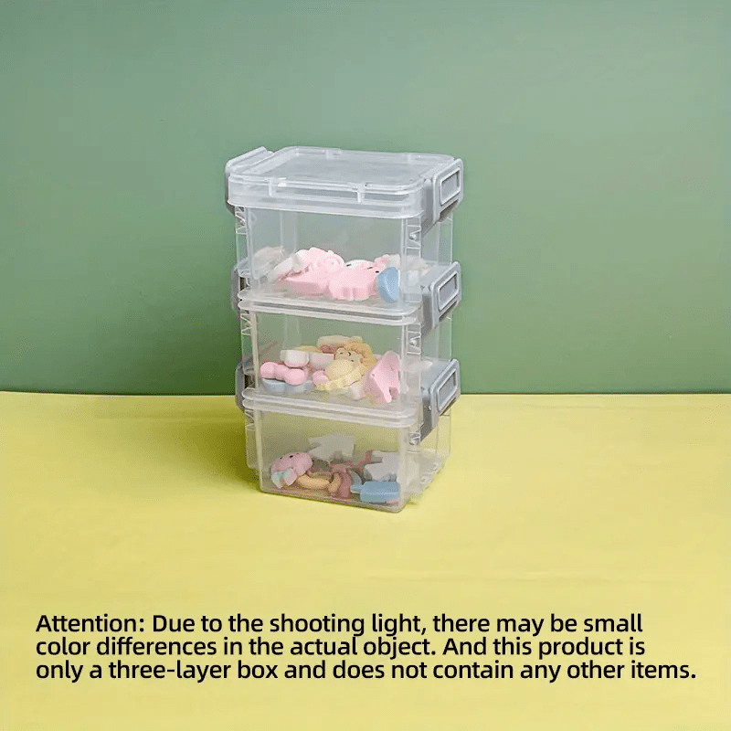 Portable Children's Hair Accessories Storage Box, Containers Desktop  Finishing Three Layers Cute Headband Holder for Baby Hairpin Hair Clips ,  Pink