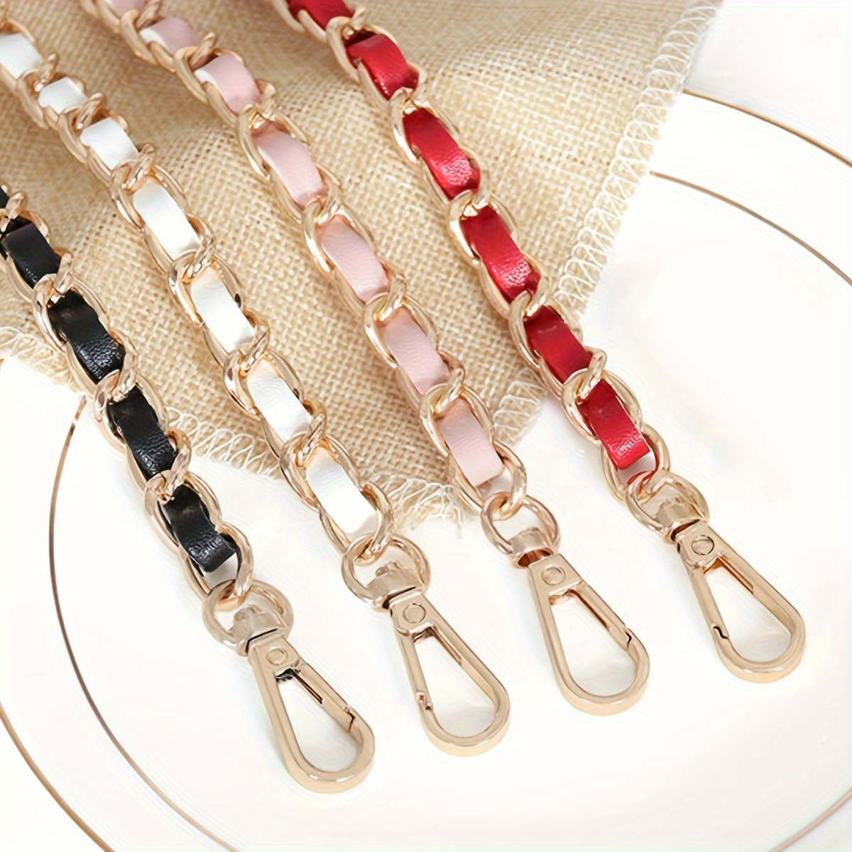 Purse Chain Strap Shoulder Silvery Chain With Alloy Swivel Clasps