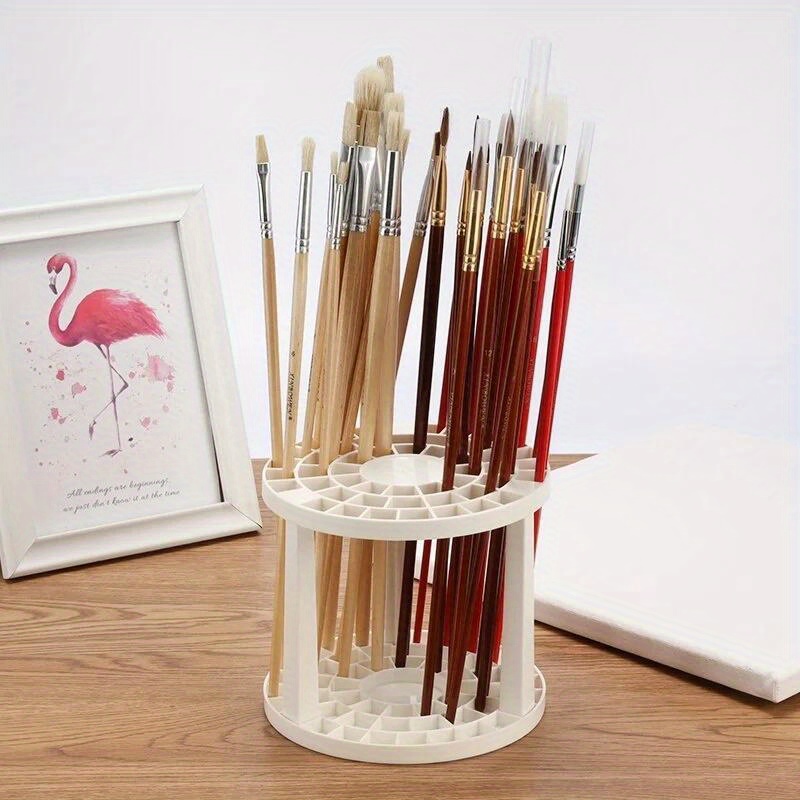 Plastic Round Pen Holder 49 hole Painting Brush Pen Holder - Temu