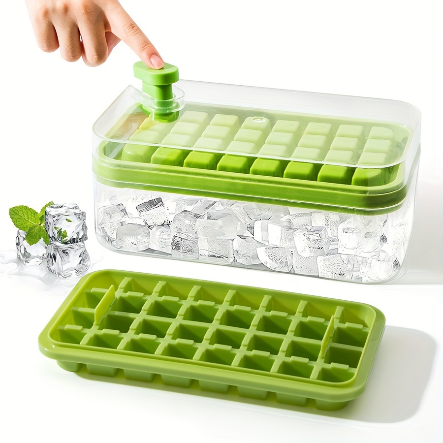 Ice Cube Tray For Freezer With Lid And Bin