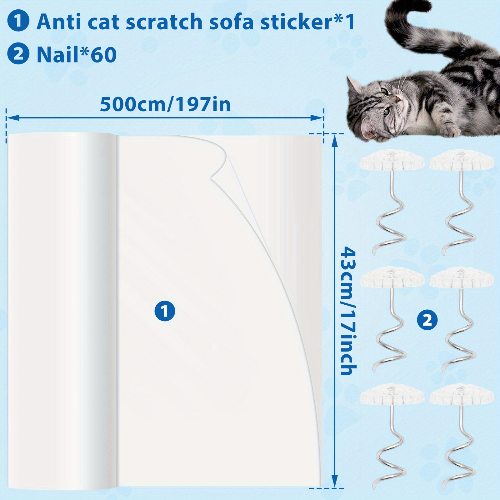 Clear Pet Furniture Protector Sticker Cat Furniture - Temu