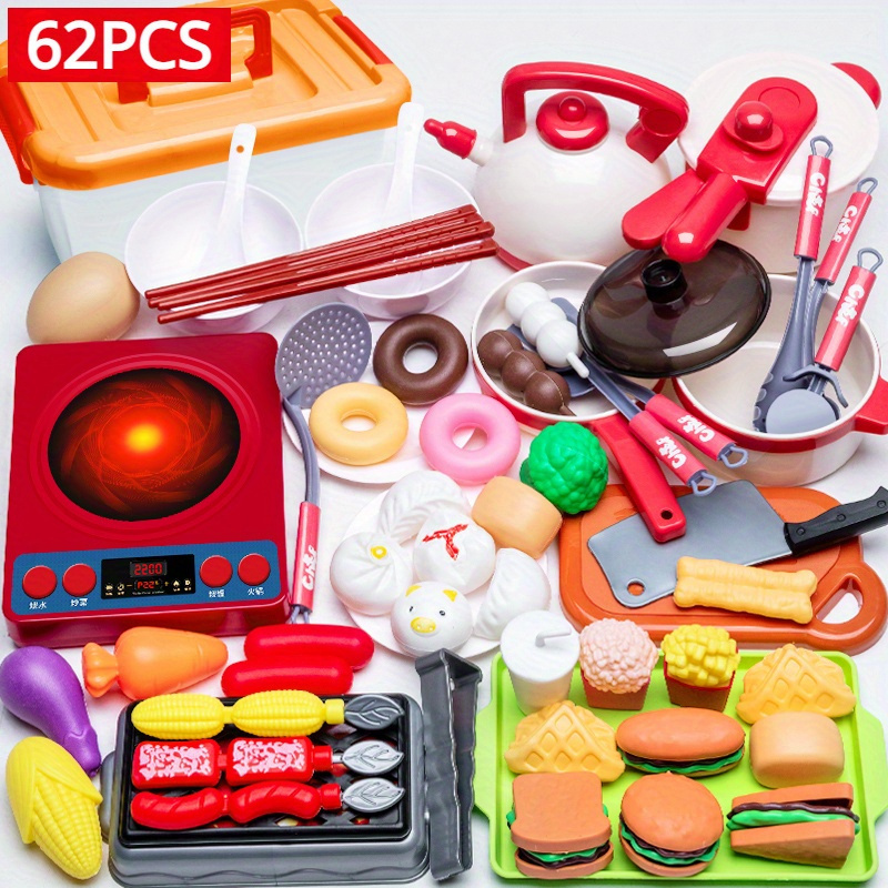 44pcs Kids Food Kitchen Toys Pretend Play Cooking Toys - Temu
