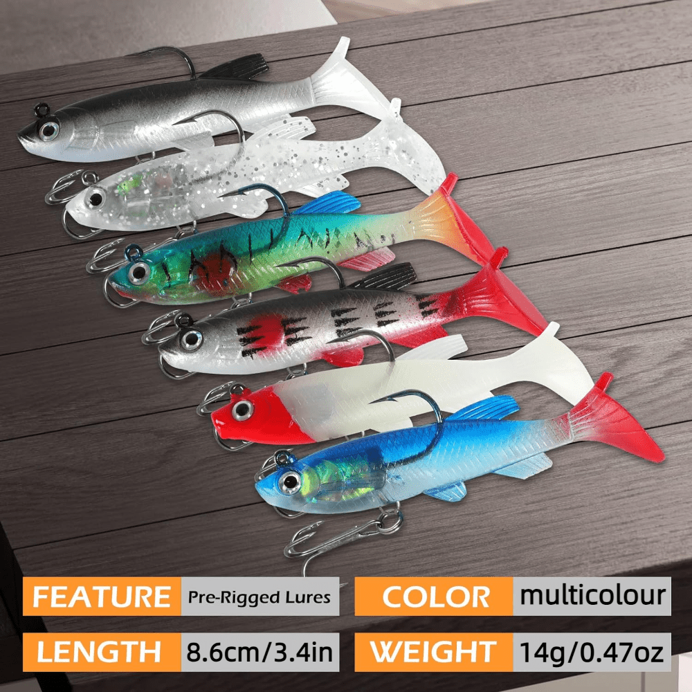 Soft Fishing Lures Pre rigged Jig Head Paddle Tail Soft - Temu New Zealand