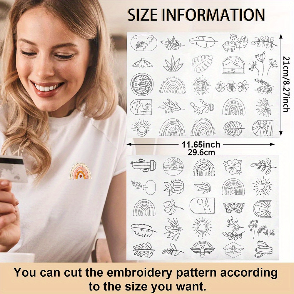 Boho Embroidery Water Soluble Pattern Paper Easy To Melt - Temu