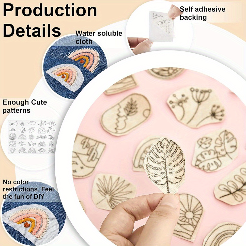 Boho Embroidery Water Soluble Pattern Paper Easy To Melt - Temu