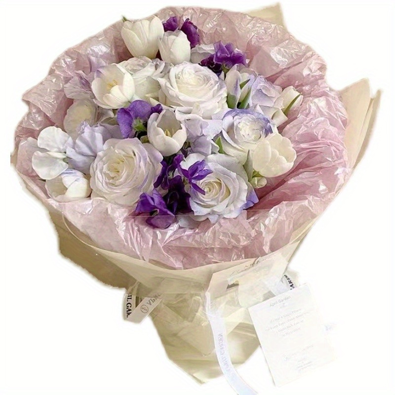 Pearlescent Pear Paper Rose Flower Liner Paper Bouquet Bag - Temu