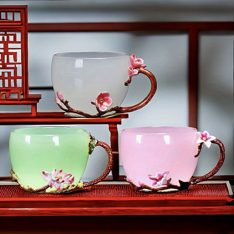 4Pcs 150ml Cute Mugs Glass Cup Cartoon Heat safe Tea Coffee Mug Baby Kid  Milk Glass Cup