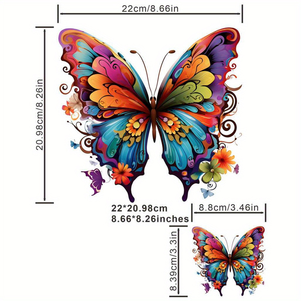 Butterfly Iron On Transfers for Clothes Butterflies Iron on Patches Decals  Butterfly Iron Patches Thermo Adhesive Stickers Washable Clothing Applique
