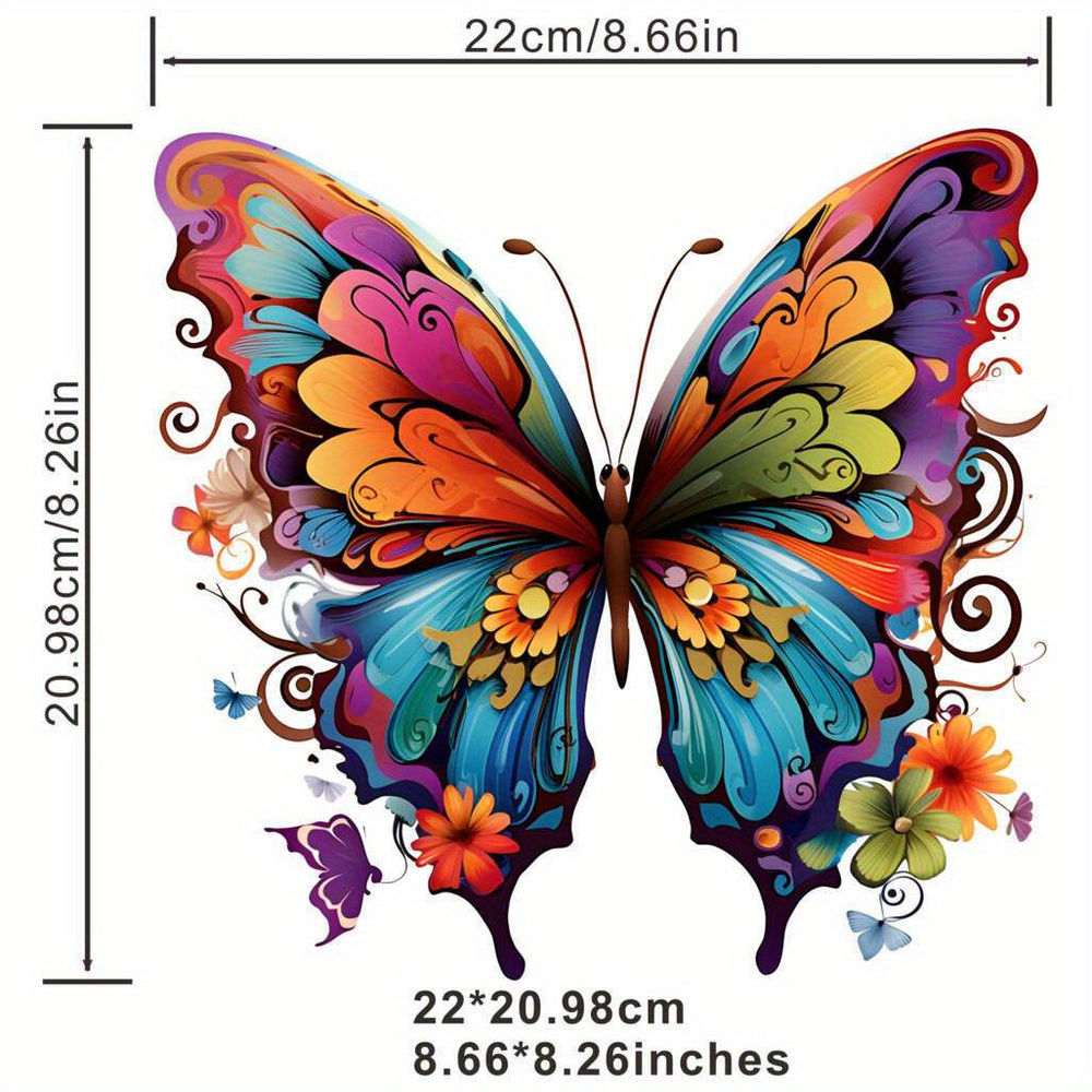 Butterfly Iron on Patches 3Pcs Colorful Cute Animal Heat Transfer  Stickers-Decal