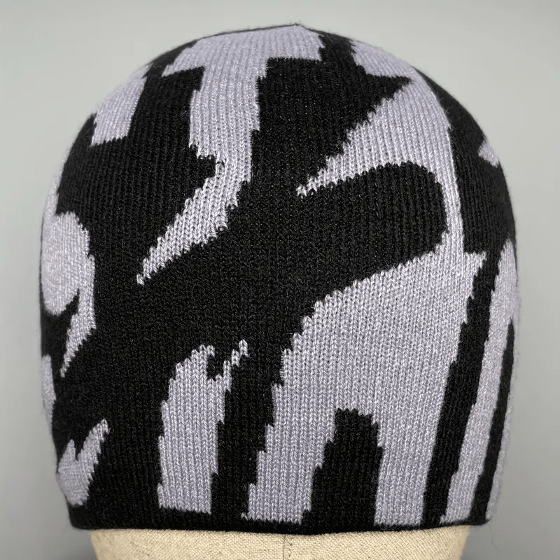 Pink Zebra, White Bobble Hat