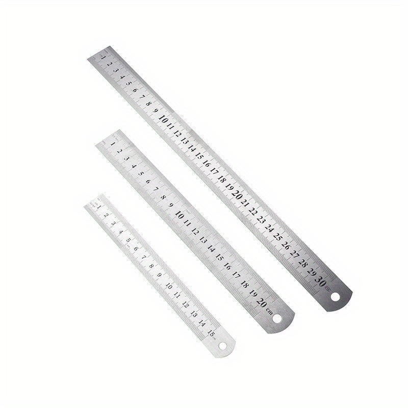 3 Pcs Stainless Steel Ruler, Metal Ruler Set(15cm/30cm/40cm Ruler